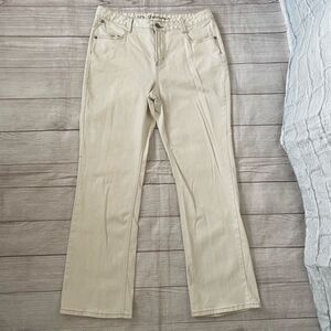 D Jeans women 16 cotton blend jeans w/embroidered back pockets cream color